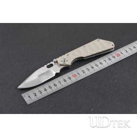 Strider steel lock sand color outdoor folding camping hunting knife with G10 handle UD405091